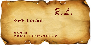 Ruff Lóránt névjegykártya