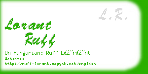 lorant ruff business card
